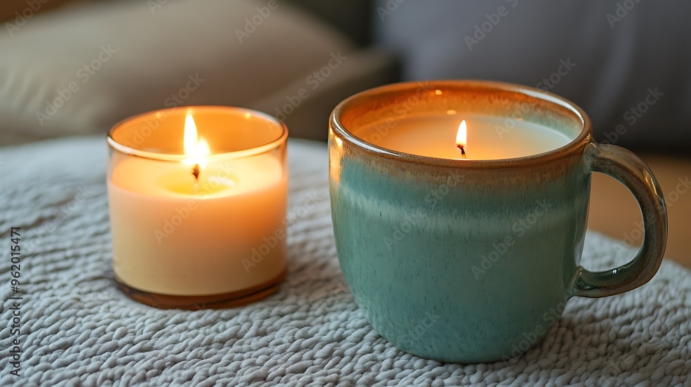 Cozy Relaxation Moment - Candlelit Mug for Peaceful Atmosphere Cozy Relaxation Moment - Candlelit Mug for Peaceful Atmosphere