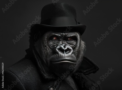 A Dapper Gorilla in a Top Hat photo