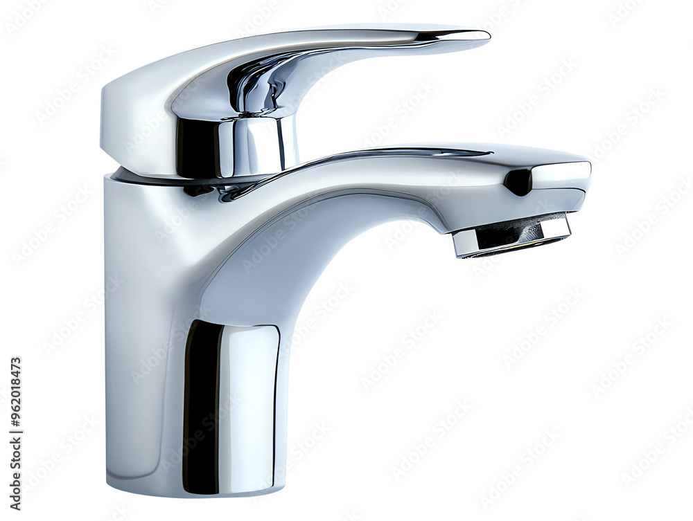Modern chrome faucet design, isolated on transparent background. Modern chrome faucet design, isolated on transparent background.