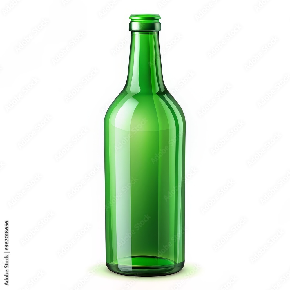 Empty Green Glass Bottle, Glass Bottle, Beverage Container, Packaging Empty Green Glass Bottle, Glass Bottle, Beverage Container, Packaging