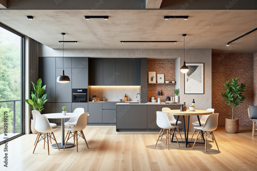 photo of a modern apartment kitchen with designer interior and furniture, luxury interior architecture design idea photo of a modern apartment kitchen with designer interior and furniture, luxury interior architecture design idea
