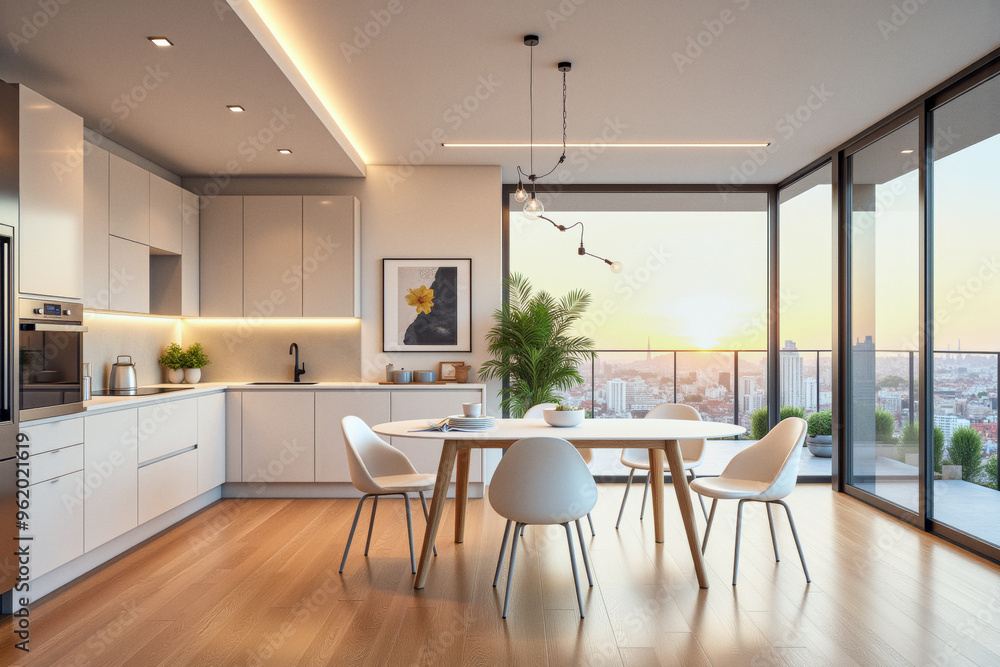 photo of a modern apartment kitchen with designer interior and furniture, luxury interior architecture design idea photo of a modern apartment kitchen with designer interior and furniture, luxury interior architecture design idea