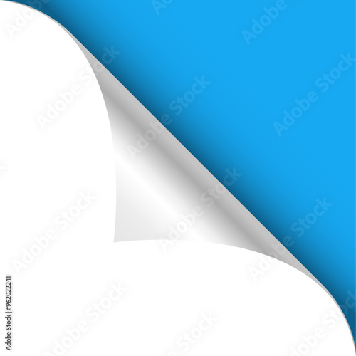 Blue curled corner page