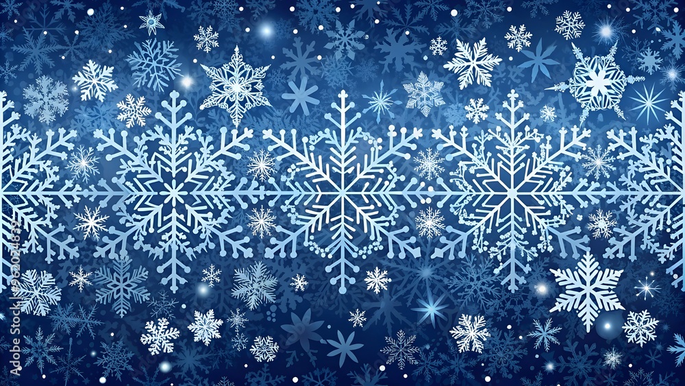 Abstract snowflake seamless border. Snowflakes seamless pattern. Snowfall repeat backdrop. Winter holidays theme. Seamless background Abstract snowflake seamless border. Snowflakes seamless pattern. Snowfall repeat backdrop. Winter holidays theme. Seamless background