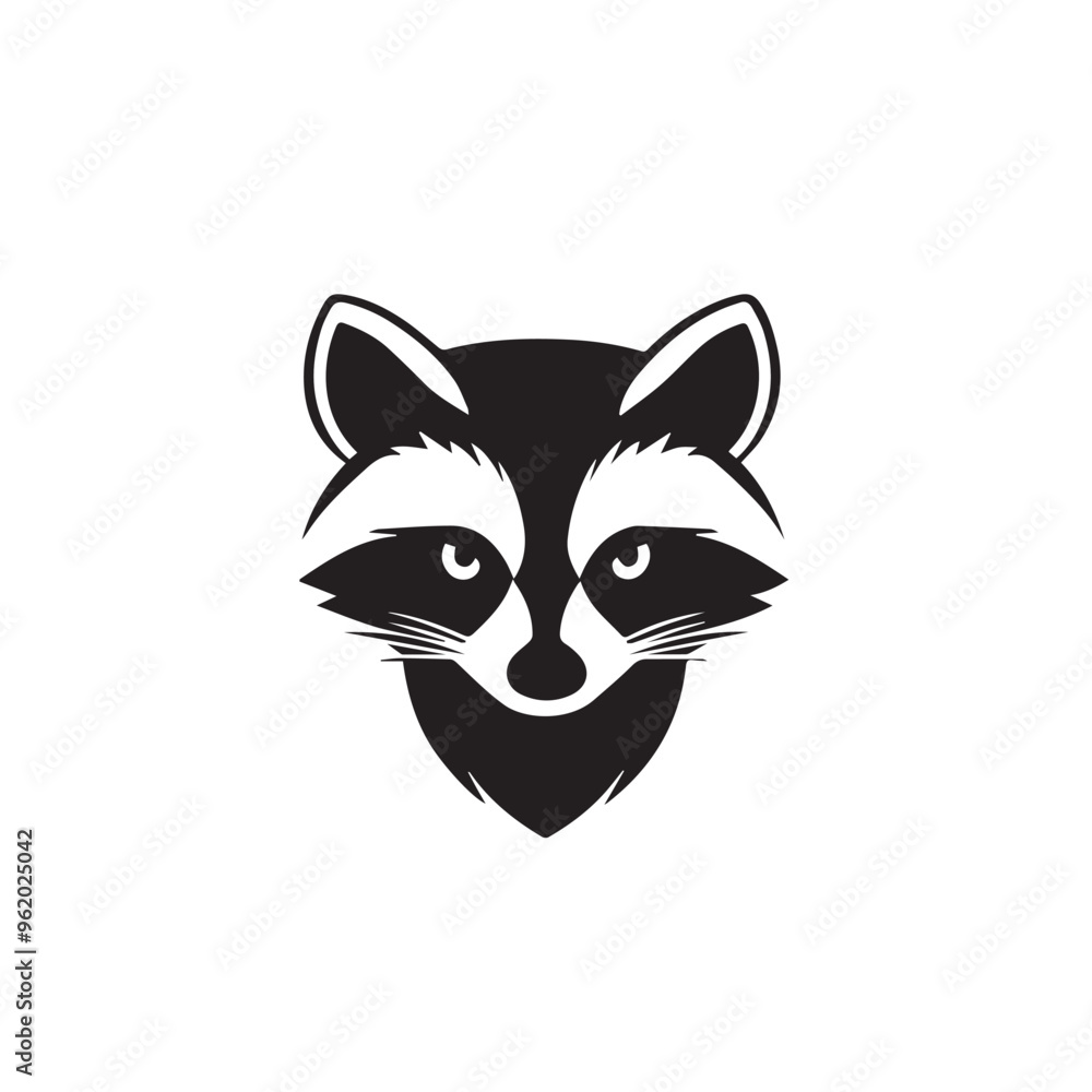 Fototapeta premium Raccoon in cartoon, doodle style . Image for t-shirt, web, mobile apps and ui. Isolated 2d vector illustration in logo, icon, sketch style, Eps 10, black and white. AI Generative