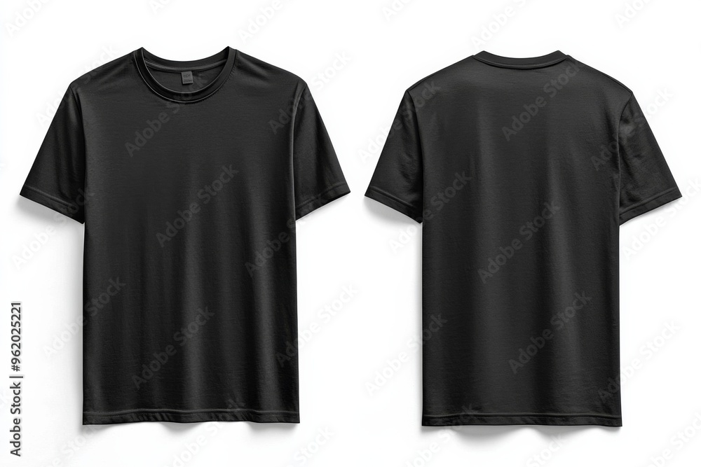 Black Tshirt Mockup Front and Back Isolated created with Generative AI Black Tshirt Mockup Front and Back Isolated created with Generative AI