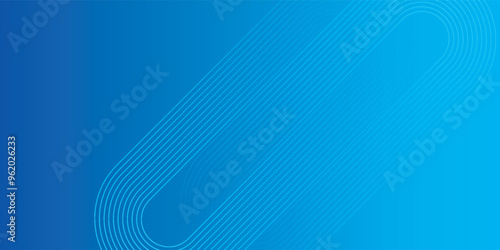 Modern abstract blue background with glowing geometric lines. Blue gradient hexagon shape design. Futuristic technology concept.