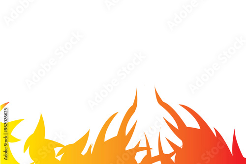 Fire red yellow bottom illustration vector background