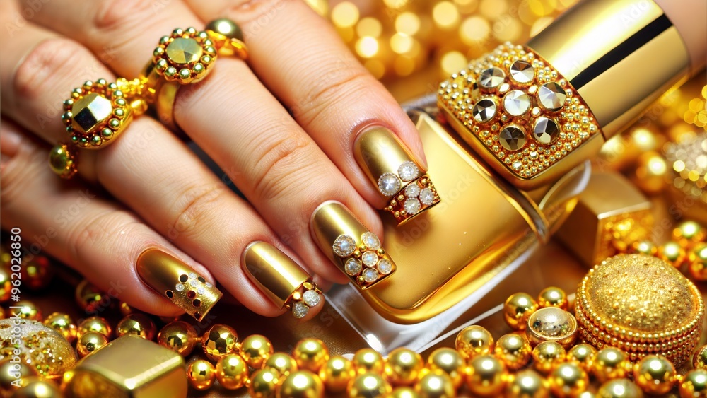 golden nail art manicure holiday style golden nail art manicure holiday style