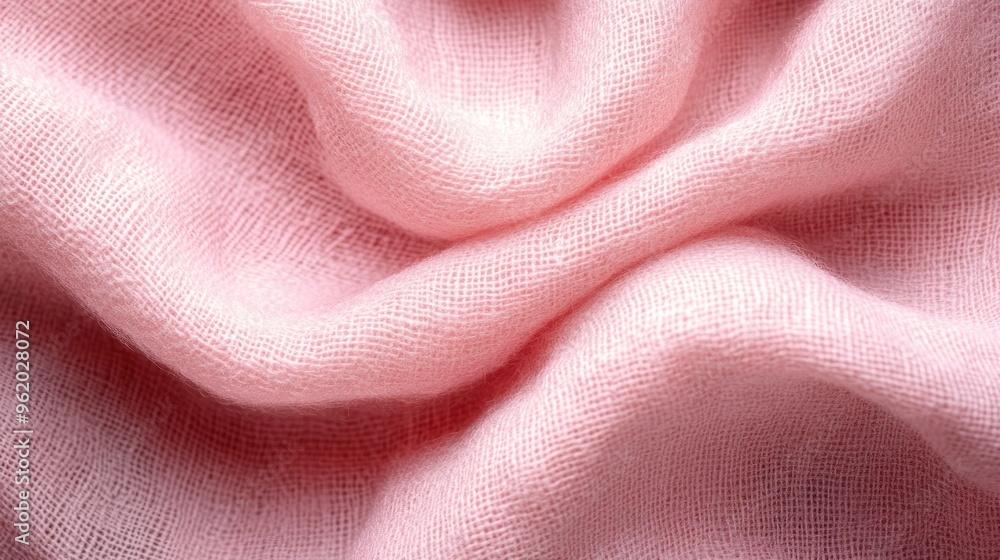 Close-up of a Wrinkled Pink Fabric Texture Close-up of a Wrinkled Pink Fabric Texture
