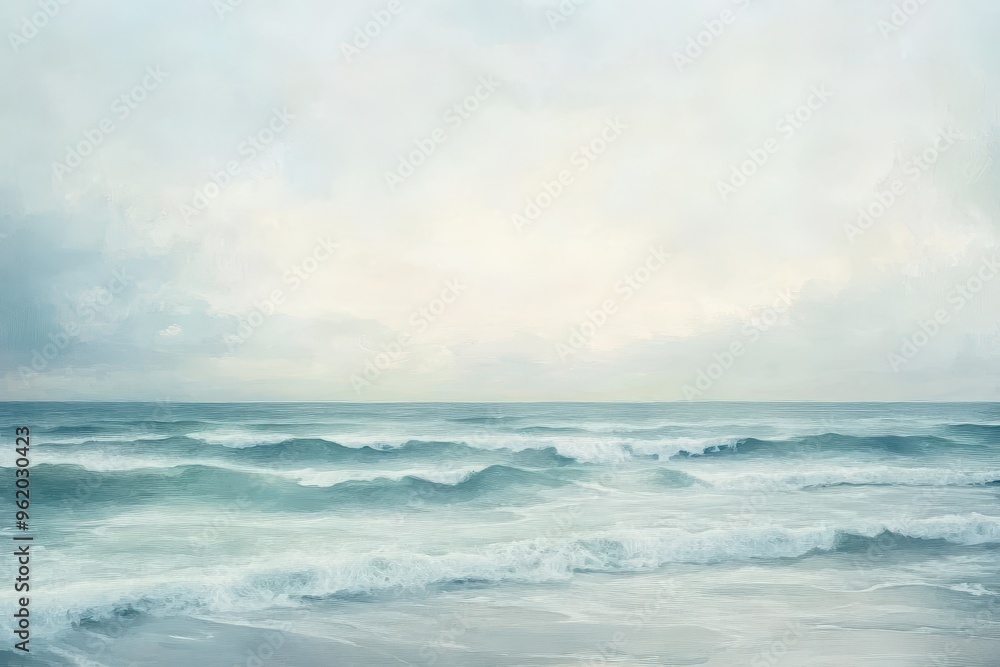 Serene Ocean Waves Under a Cloudy Sky Serene Ocean Waves Under a Cloudy Sky