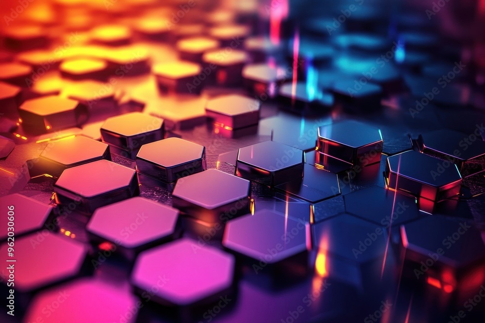 Futuristic Hexagon Mosaic Abstract Background with Vibrant Colors for Modern Design Concepts Futuristic Hexagon Mosaic Abstract Background with Vibrant Colors for Modern Design Concepts