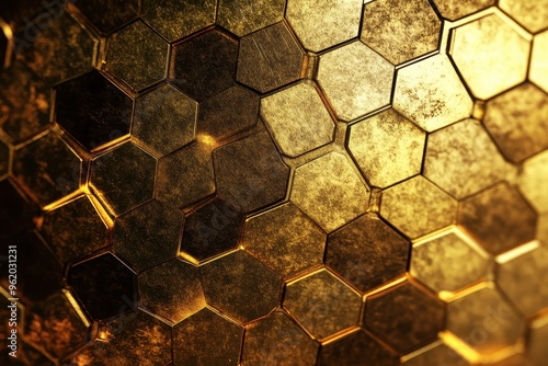 Futuristic Hexagon Mosaic Abstract Background with Modern Design Elements