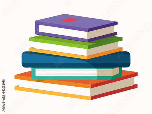 stack of colorful books  vector, stack-of-book-vector-image, piles of books