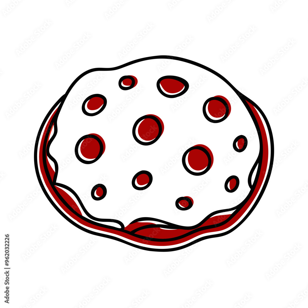 An icon of a festive round dessert or open-faced pie with filling An icon of a festive round dessert or open-faced pie with filling