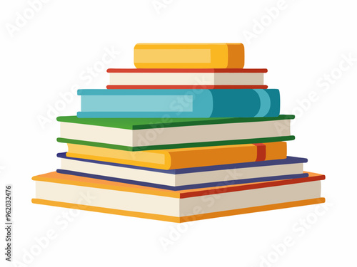 stack of colorful books  vector, stack-of-book-vector-image, piles of books