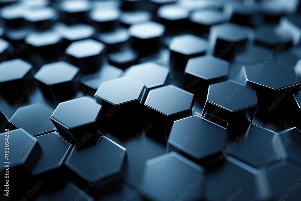 Futuristic Hexagon Mosaic - Abstract 3D Geometric Background Design Futuristic Hexagon Mosaic - Abstract 3D Geometric Background Design