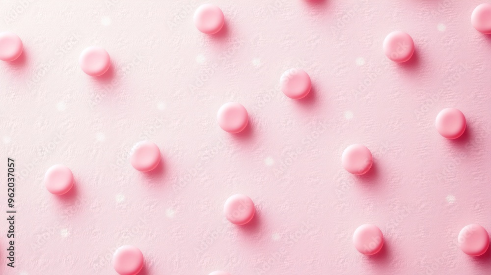 Pink Spheres Scattered on a Pink Textured Surface Pink Spheres Scattered on a Pink Textured Surface