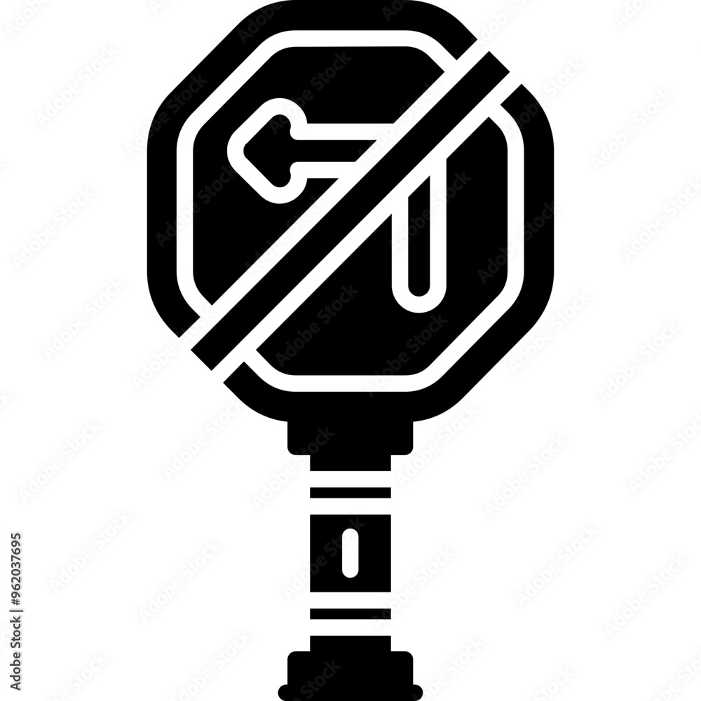 No Left Turn Sign Icon No Left Turn Sign Icon