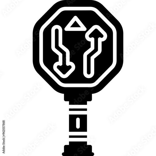 End Divided Highway Sign Icon