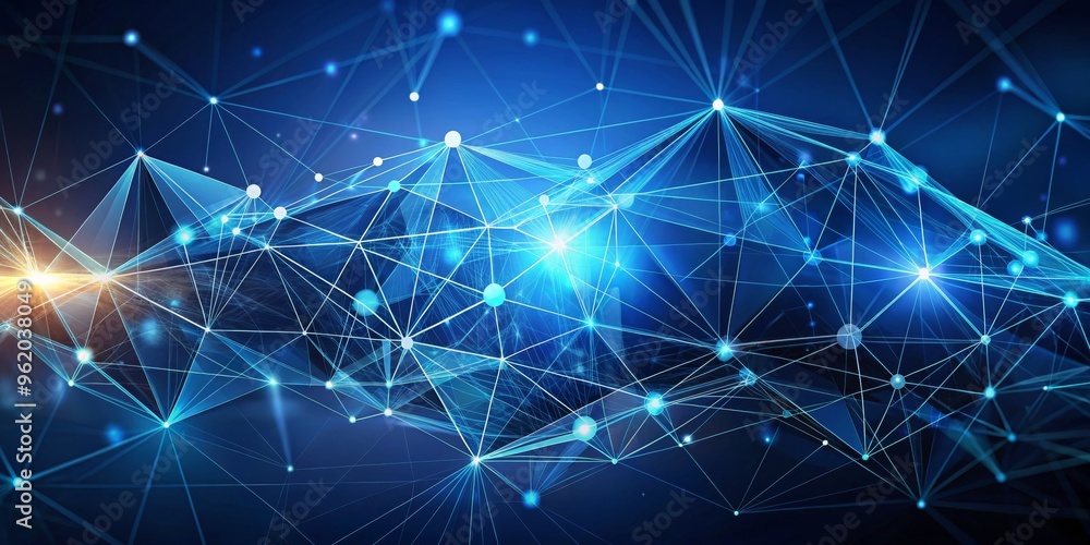 Abstract Blue Network, Blue, Network, Connectivity