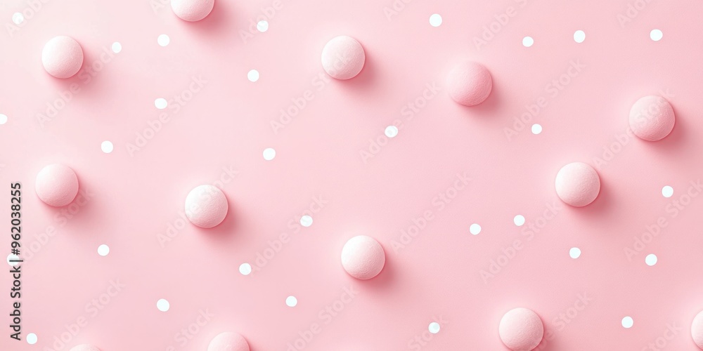 Pink and White Circular Objects on a Pink Background Pink and White Circular Objects on a Pink Background