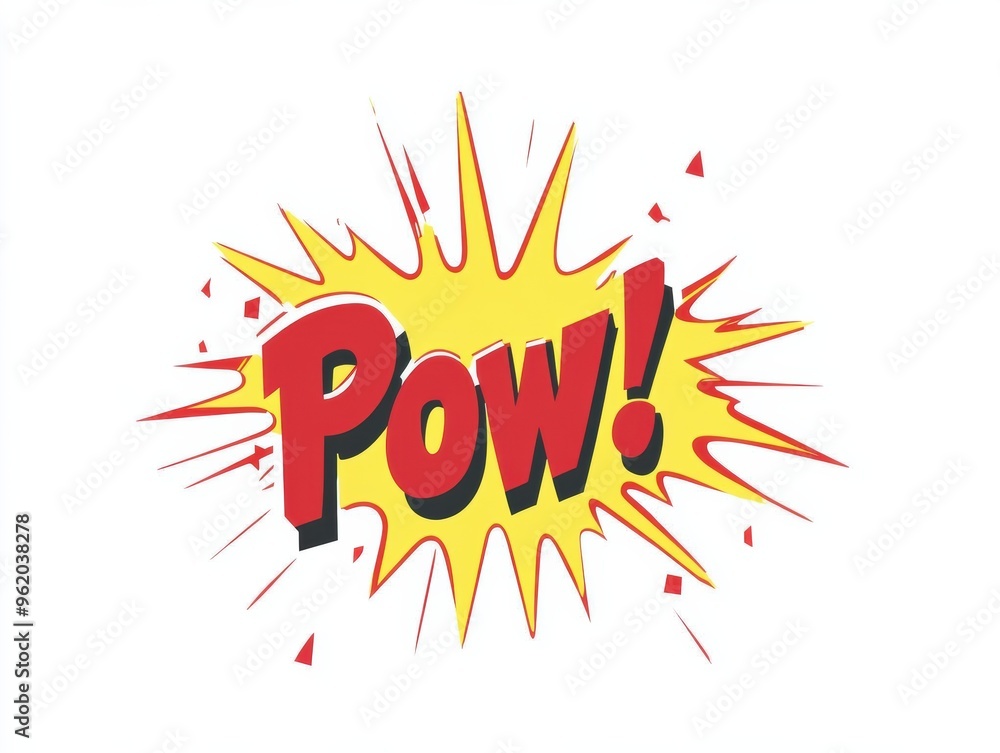 Comic Style Explosion with 'Pow!' Text Comic Style Explosion with 'Pow!' Text