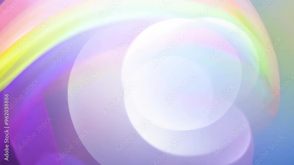 Fluid Rainbow Ribbons Drifting with Diffused Light and Soft Bokeh Fluid Rainbow Ribbons Drifting with Diffused Light and Soft Bokeh