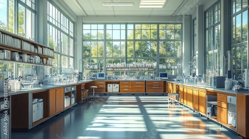 Modern Laboratory Interior with Sunlight