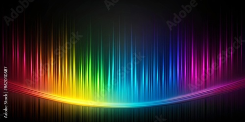 Abstract Rainbow Stripes with Curved Lines, Background, Light, Design, Glow