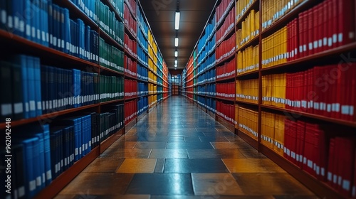 Wallpaper Mural Endless Rows of Books in a Library Torontodigital.ca