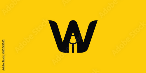 creative logo W combination of pencils, with a modern concept