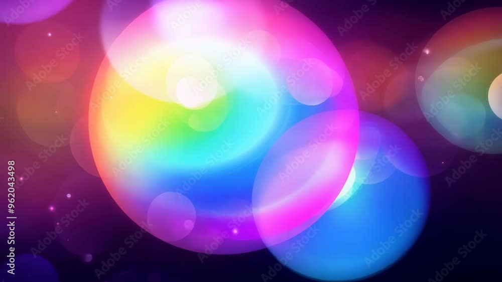 Expanding Rainbow Orbs with Soft Bokeh and Subtle Light Flares Expanding Rainbow Orbs with Soft Bokeh and Subtle Light Flares