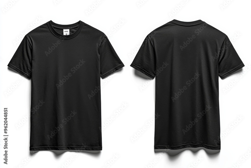 Black Tshirt Mockup Front and Back Isolated created with Generative AI Black Tshirt Mockup Front and Back Isolated created with Generative AI