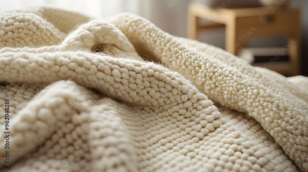 107. Soft, fluffy wool blanket with detailed weave 107. Soft, fluffy wool blanket with detailed weave