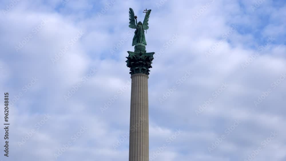 Hungary, budapest heroes square landmark monument of Europe Close up 4k Hungary, budapest heroes square landmark monument of Europe Close up 4k