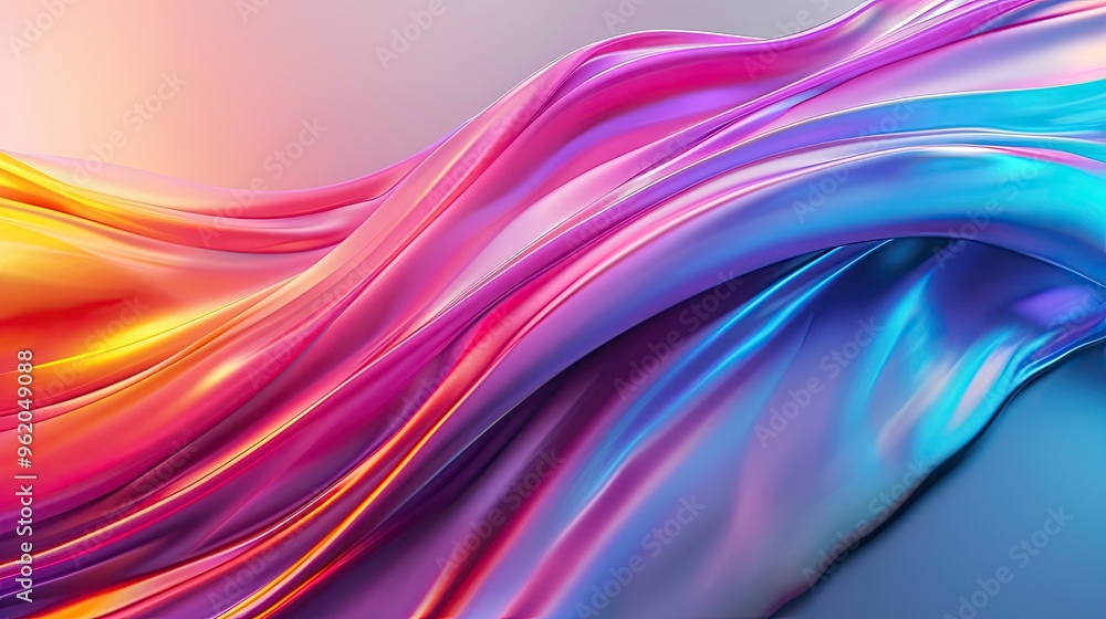 A colorful, flowing piece of fabric with a rainbow pattern A colorful, flowing piece of fabric with a rainbow pattern