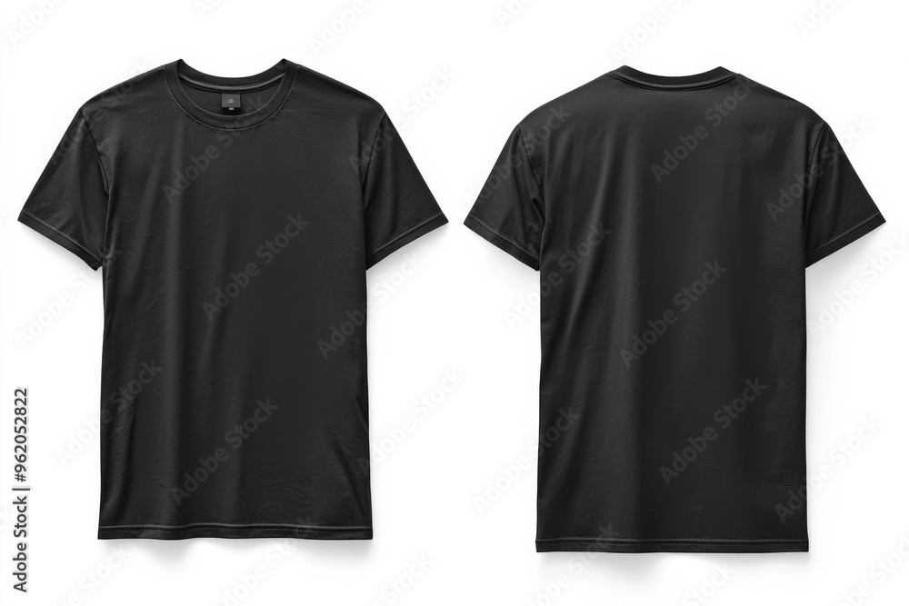 Black Tshirt Mockup Front and Back Isolated created with Generative AI Black Tshirt Mockup Front and Back Isolated created with Generative AI