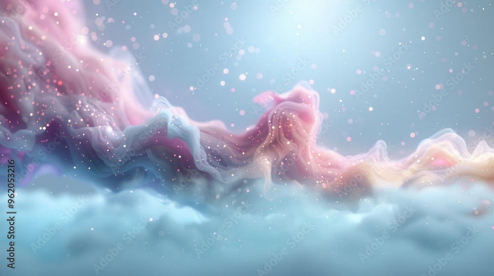 Fototapeta premium A colorful, swirling cloud of pink, purple