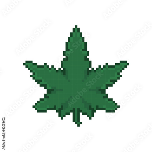weed leaf icon pixel art