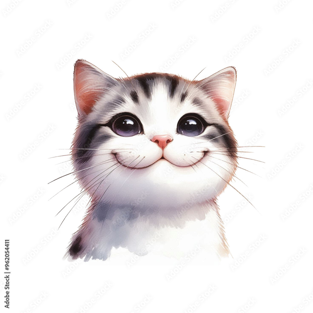 Cat smile water color PNG Cat smile water color PNG