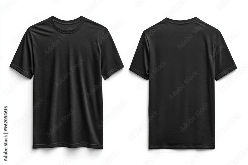 Black Tshirt Mockup Front and Back Isolated created with Generative AI Black Tshirt Mockup Front and Back Isolated created with Generative AI