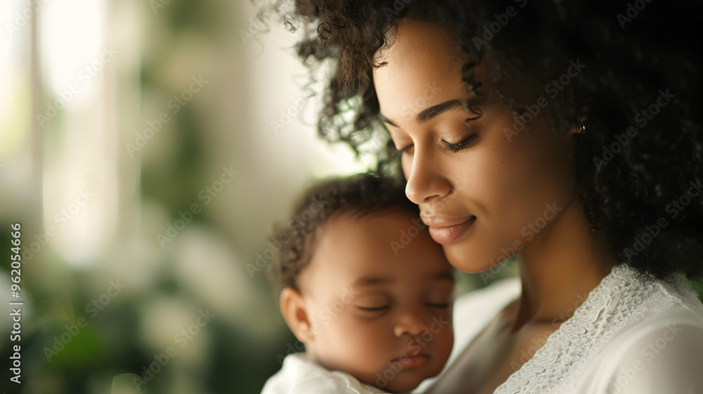 Obraz premium Infant Kisses Mother Stretch Marks Belly