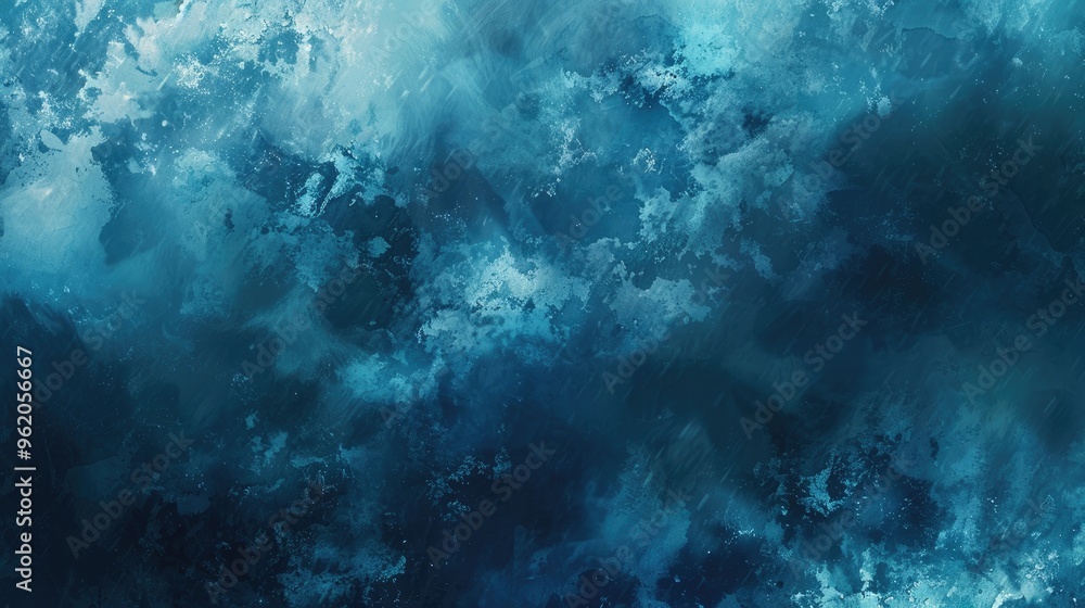 Fototapeta premium A blue background with white splatters of paint