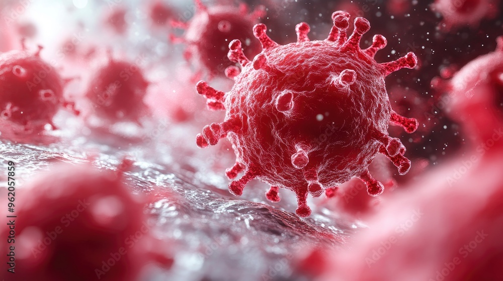 Microscopic View of Coronavirus Particles Microscopic View of Coronavirus Particles
