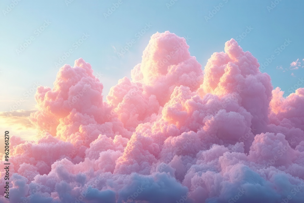 ethereal pink cloud formations at sunset dreamy pastel sky soft billowing textures ethereal pink cloud formations at sunset dreamy pastel sky soft billowing textures