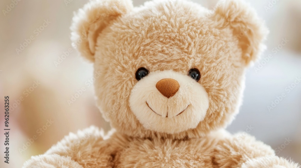 A close up of a teddy bear sitting on the floor, AI A close up of a teddy bear sitting on the floor, AI