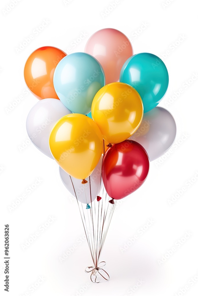vertical image bunch of vibrant multicolored balloons on white background vertical image bunch of vibrant multicolored balloons on white background