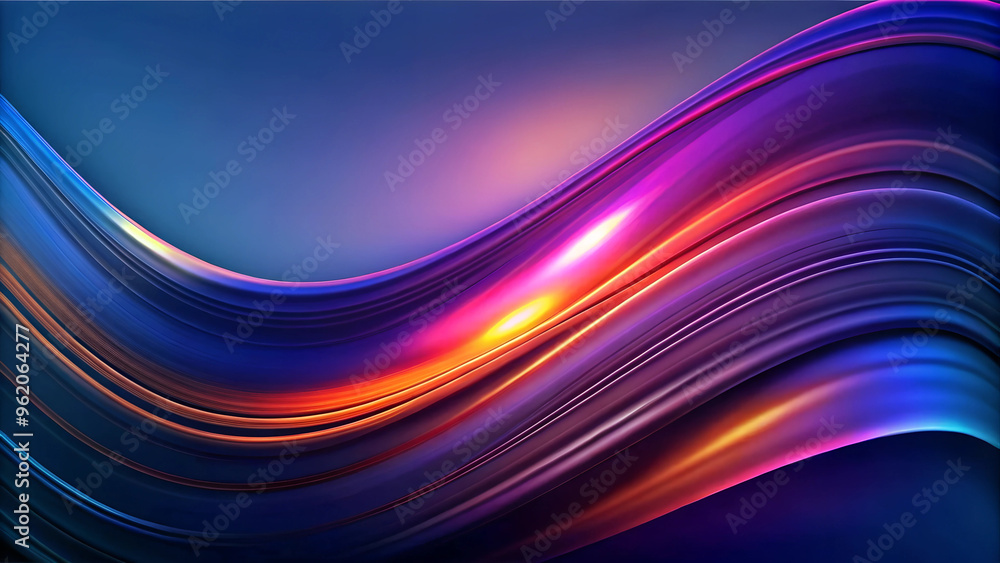 Naklejka premium Vibrant Colorful Wave Art, Abstract Digital Design