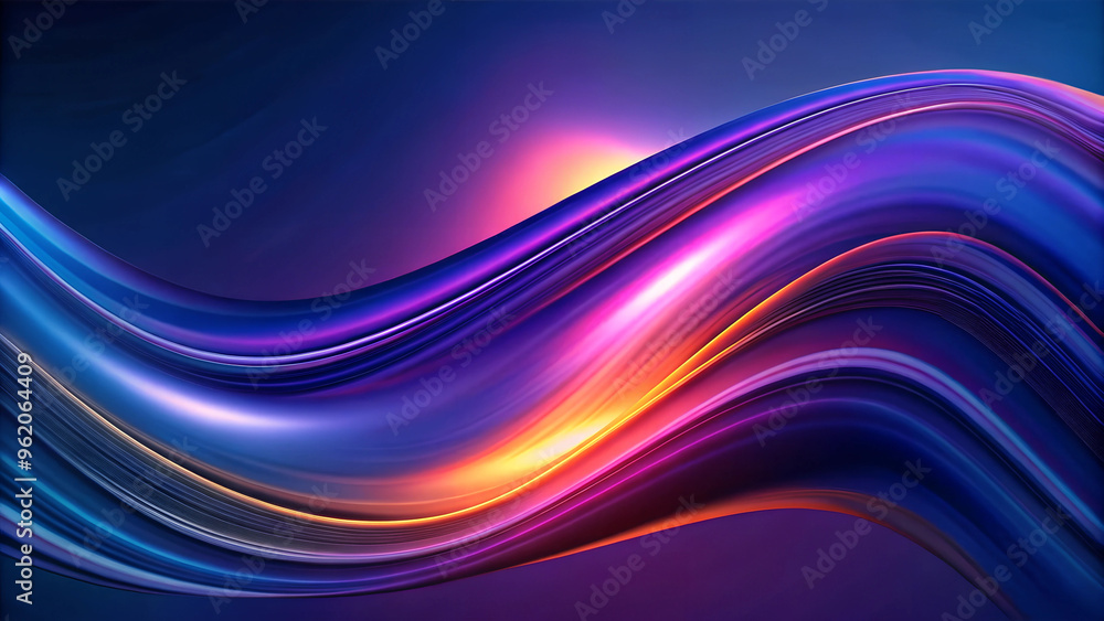 Abstract Digital Art with Flowing Waves and Bright Neon Colors Abstract Digital Art with Flowing Waves and Bright Neon Colors